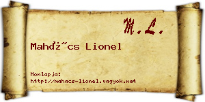 Mahács Lionel névjegykártya